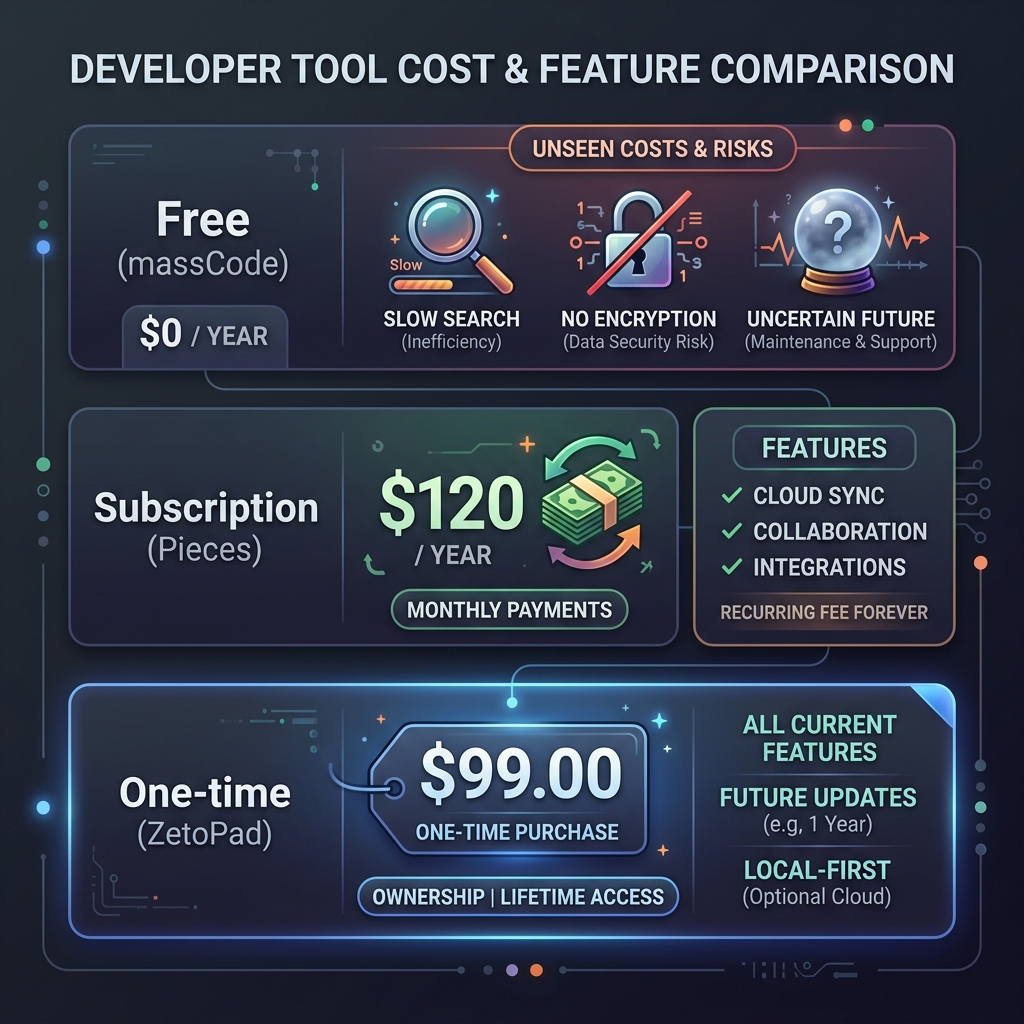 Cost comparison of free vs paid tools